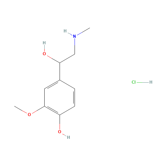DL-M-O-METHYLEPINEPHRINE HYDROCHLORIDE (CAS: 881-95-8) - Chemical Structure and Molecular Formula 