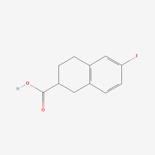 6-FLUORO-1,2,3,4-TETRAHYDRO-NAPHTHALENE-2-CARBOXYLIC ACID (CAS: 885269-59-0) - Chemical Structure and Molecular Formula 