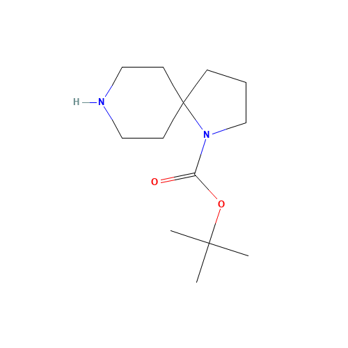 1,8-DIAZA-SPIRO[4.5]DECANE-1-CARBOXYLIC ACID TERT-BUTYL ESTER (CAS: 885279-92-5) - Chemical Structure and Molecular Formula 