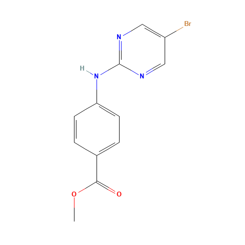 4-(5-BROMOPYRIMIDIN-2-YLAMINO)BENZOIC ACID METHYL ESTER (CAS: 926642-55-9) - Chemical Structure and Molecular Formula 