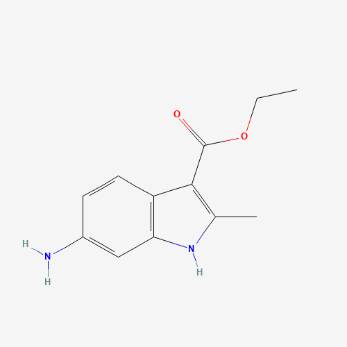 ETHYL 6-AMINO-2-METHYL-1H-INDOLE-3-CARBOXYLATE (CAS: 945655-37-8) - Chemical Structure and Molecular Formula 