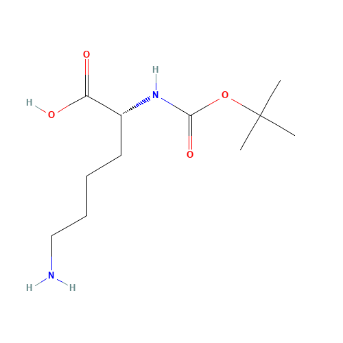 BOC-D-LYS-OH (CAS: 106719-44-2) - Chemical Structure and Molecular Formula 