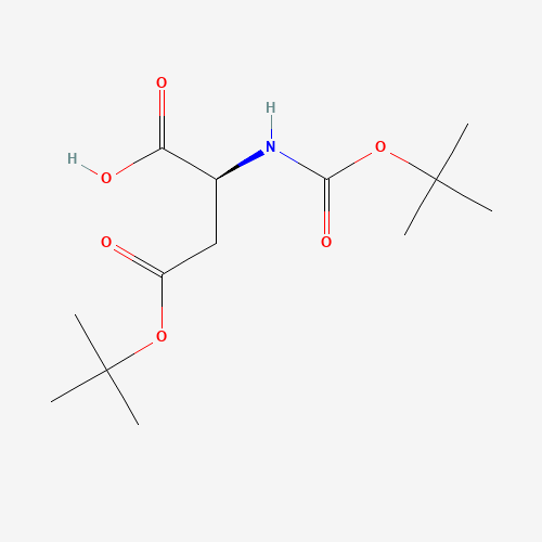 Boc-L-aspartic acid 4-tert-butyl ester (CAS: 1676-90-0) - Chemical Structure and Molecular Formula 