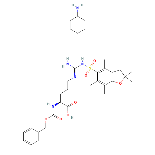 N-ALPHA-BENZYLOXYCARBONYL-N'-2,2,4,6,7-PENTAMETHYLDIHYDROBENZOFURAN-5-SULFONYL-L-ARGININE CYCLOHEXYLAMINE (CAS: 200190-89-2) - Related Chemical Product