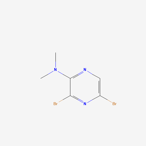 3,5-DIBROMO-N,N-DIMETHYLPYRAZINAMINE (CAS: 84539-07-1) - Chemical Structure and Molecular Formula 