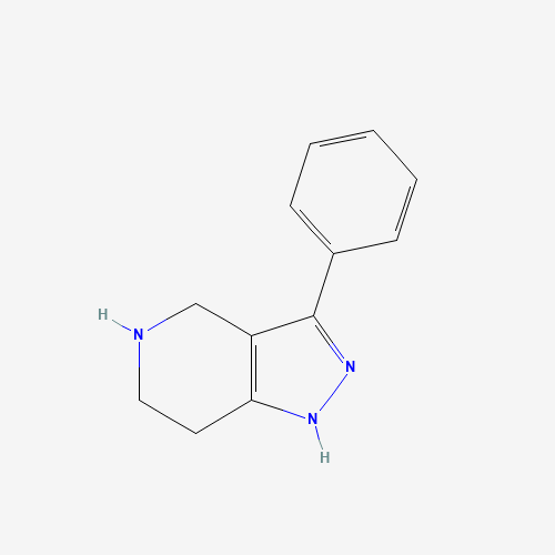 3-PHENYL-4,5,6,7-TETRAHYDRO-1H-PYRAZOLO[4,3-C]PYRIDINE (CAS: 87642-29-3) - Chemical Structure and Molecular Formula 