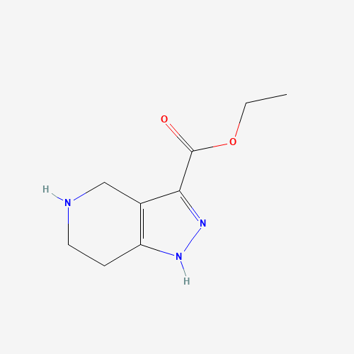 1H-Pyrazolo[4,3-c]pyridine-3-carboxylic acid,4,5,6,7-tetrahydro-,ethyl ester (CAS: 926926-62-7) - Chemical Structure and Molecular Formula 