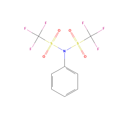 N,N-Bis(trifluoromethylsulfonyl)aniline (CAS: 37595-74-7) - Chemical Structure and Molecular Formula 