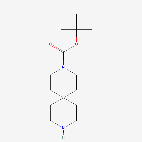 3,9-DIAZA-SPIRO[5.5]UNDECANE-3-CARBOXYLIC ACID TERT-BUTYL ESTER (CAS: 173405-78-2) - Chemical Structure and Molecular Formula 