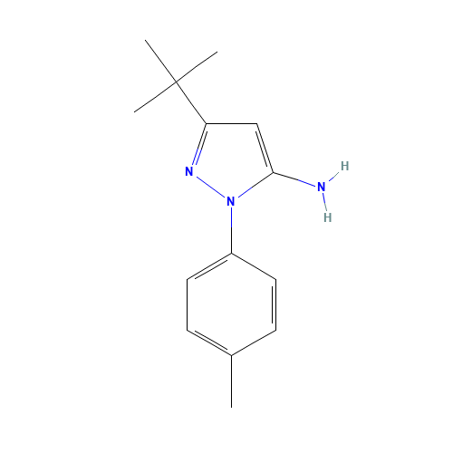 5-tert-Butyl-2-p-tolyl-2H-pyrazol-3-ylamine (CAS: 285984-25-0) - Chemical Structure and Molecular Formula 