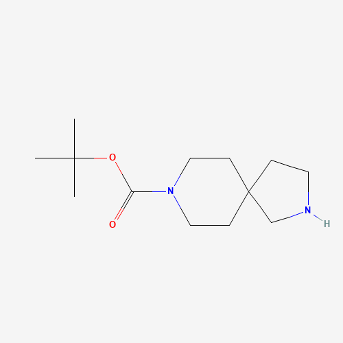 2,8-DIAZA-SPIRO[4.5]DECANE-8-CARBOXYLIC ACID TERT-BUTYL ESTER (CAS: 236406-39-6) - Chemical Structure and Molecular Formula 