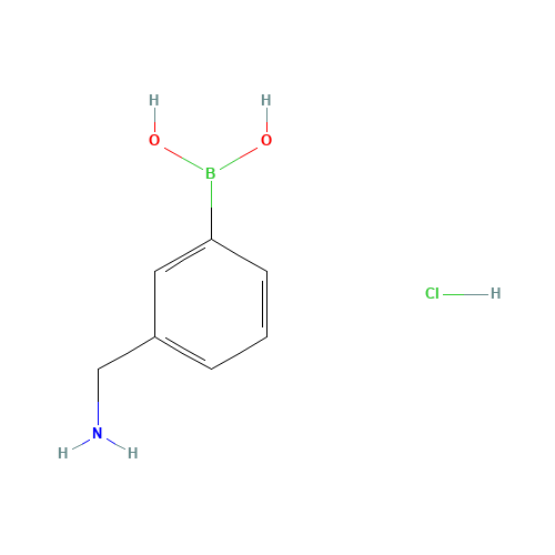3-Aminomethylphenylboronic acid hydrochloride (CAS: 352525-94-1) - Chemical Structure and Molecular Formula 