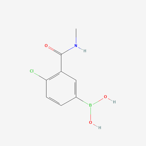 4-CHLORO-3-(N-METHYLCARBAMOYL)PHENYLBORONIC ACID (CAS: 871332-65-9) - Chemical Structure and Molecular Formula 