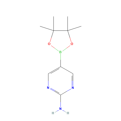 2-AMINOPYRIMIDINE-5-BORONIC ACID,PINACOL ESTER (CAS: 402960-38-7) - Chemical Structure and Molecular Formula 