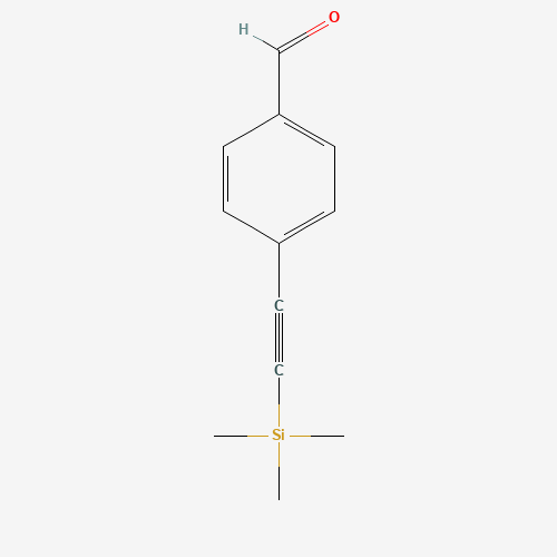 4-(Trimethylsilyl)ethynylbenzaldehyde chemical structure 4-(Trimethylsilyl)ethynylbenzaldehyde (CAS: 77123-57-0) - Chemical Structure and Molecular Formula