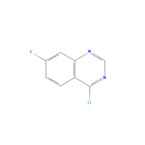4-CHLORO-7-FLUORO-QUINAZOLINE (CAS: 16499-62-0) - Chemical Structure and Molecular Formula 