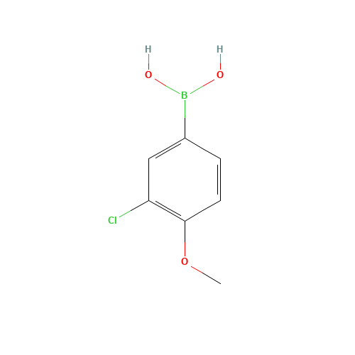 3-CHLORO-4-METHOXYPHENYLBORONIC ACID (CAS: 175883-60-0) - Chemical Structure and Molecular Formula 