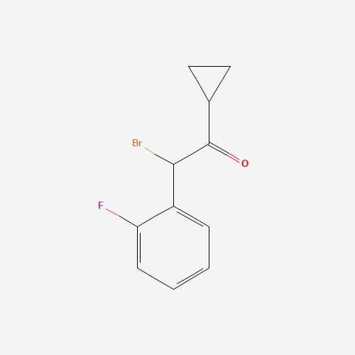 2-Bromo-2-(2-fluorophenyl)-1-cyclopropylethanone (CAS: 204205-33-4) - Chemical Structure and Molecular Formula 