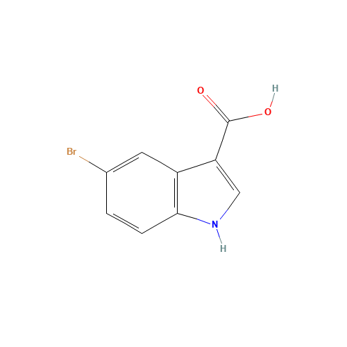 5-BROMO-1H-INDOLE-3-CARBOXYLIC ACID (CAS: 10406-06-1) - Chemical Structure and Molecular Formula 