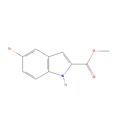 5-Bromoindole-2-carboxylic acid methyl ester (CAS: 210345-56-5) - Chemical Structure and Molecular Formula 
