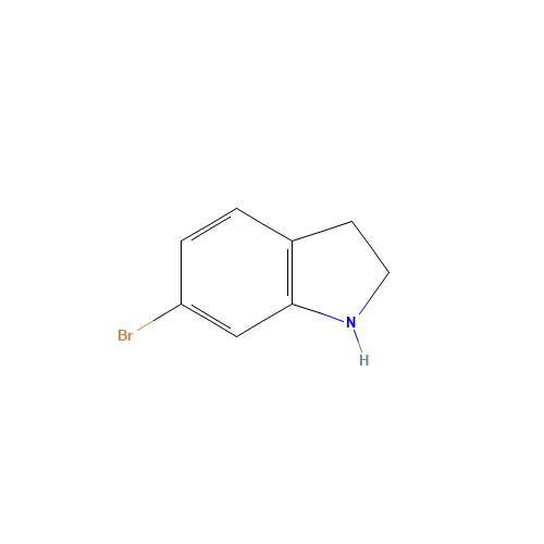 6-BROMO-2,3-DIHYDRO-1H-INDOLE HYDROCHLORIDE (CAS: 63839-24-7) - Chemical Structure and Molecular Formula 