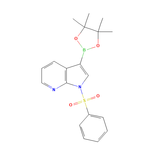 1-(Benzenesulfonyl)-1H-pyrrolo[2,3-b]pyridine-3-boronic acid pinacol ester (CAS: 886547-94-0) - Chemical Structure and Molecular Formula 