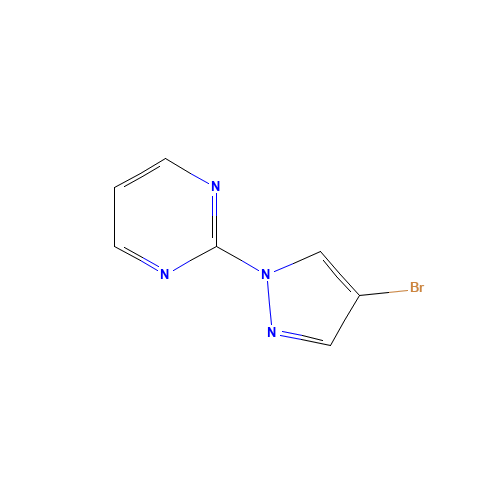 2-(4-BROMO-1H-PYRAZOL-1-YL)PYRIMIDINE (CAS: 857641-46-4) - Chemical Structure and Molecular Formula 