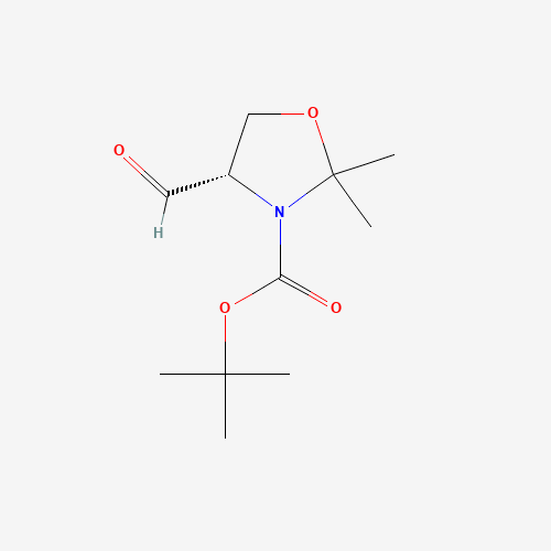 (S)-(-)-3-TERT-BUTOXYCARBONYL-4-FORMYL-2,2-DIMETHYL-1,3-OXAZOLIDINE (CAS: 102308-32-7) - Chemical Structure and Molecular Formula 
