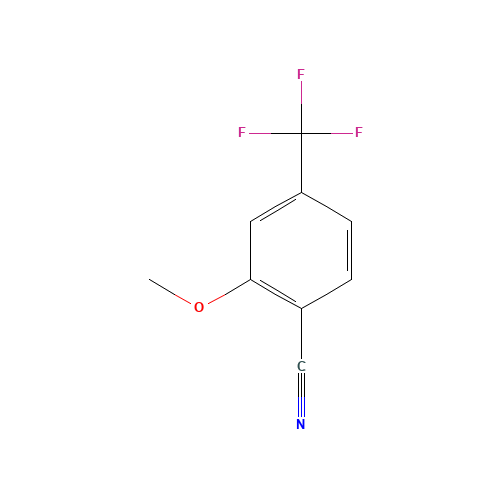 2-METHOXY-4-(TRIFLUOROMETHYL)BENZONITRILE (CAS: 132927-08-3) - Chemical Structure and Molecular Formula 