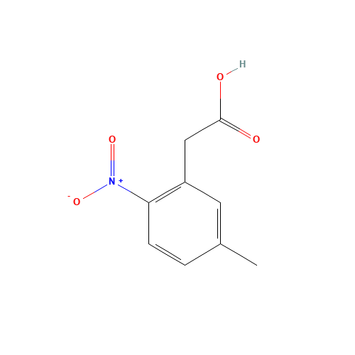 (5-METHYL-2-NITRO-PHENYL)-ACETIC ACID (CAS: 37777-81-4) - Chemical Structure and Molecular Formula 