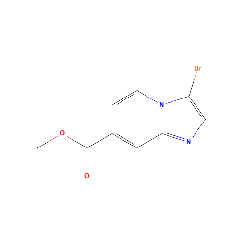 methyl 3-bromoH-imidazo[1,2-a]pyridine-7-carboxylate (CAS: 342613-63-2) - Chemical Structure and Molecular Formula 