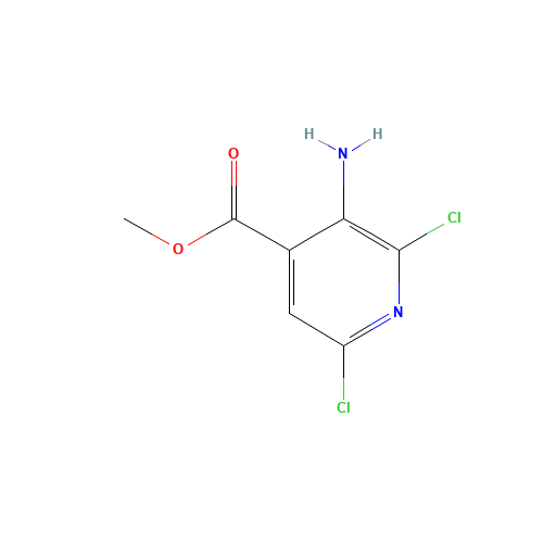 3-Amino-2,6-dichloropyridine-4-carboxylic acid methyl ester (CAS: 883107-62-8) - Chemical Structure and Molecular Formula 