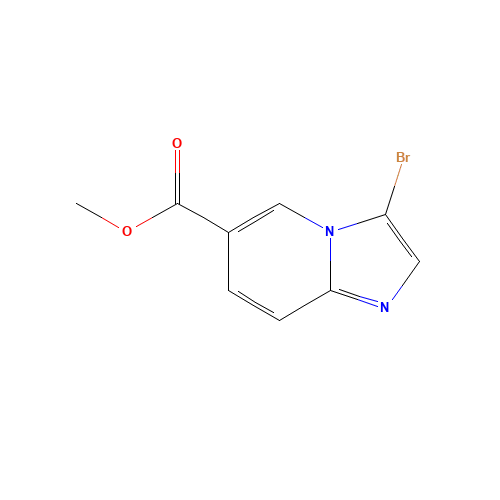 methyl 3-bromoH-imidazo[1,2-a]pyridine-6-carboxylate (CAS: 886361-98-4) - Chemical Structure and Molecular Formula 