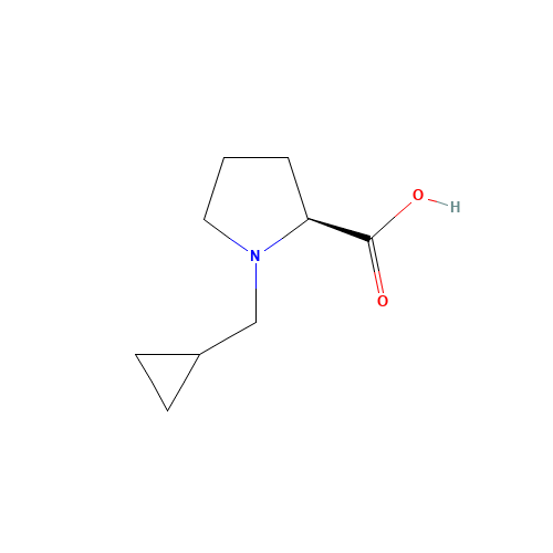 1-CYCLOPROPYLMETHYL-PYRROLIDINE-2-CARBOXYLIC ACID HYDROCHLORIDE (CAS: 342793-01-5) - Chemical Structure and Molecular Formula 