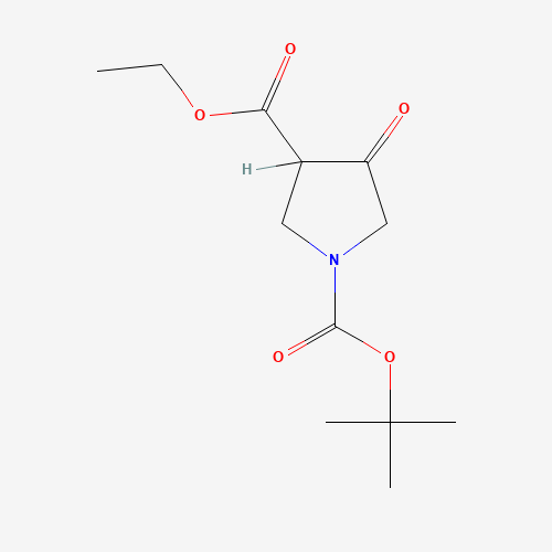 Ethyl N-Boc-4-Oxopyrrolidine-3-carboxylate chemical structure Ethyl N-Boc-4-Oxopyrrolidine-3-carboxylate (CAS: 146256-98-6) - Chemical Structure and Molecular Formula