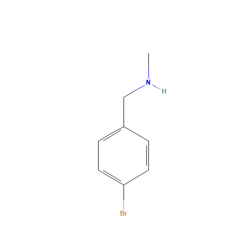 (4-BROMOBENZYL)METHYLAMINE (CAS: 699-03-6) - Chemical Structure and Molecular Formula 