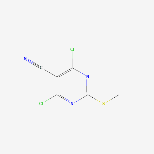 4,6-DICHLORO-2-(METHYLTHIO)PYRIMIDINE-5-CARBONITRILE (CAS: 33097-13-1) - Chemical Structure and Molecular Formula 