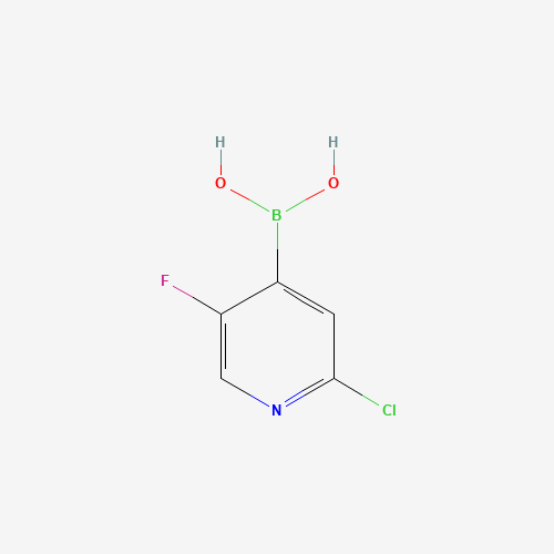 2-CHLORO-5-FLUOROPYRIDINE-4-BORONIC ACID (CAS: 951677-47-7) - Chemical Structure and Molecular Formula 