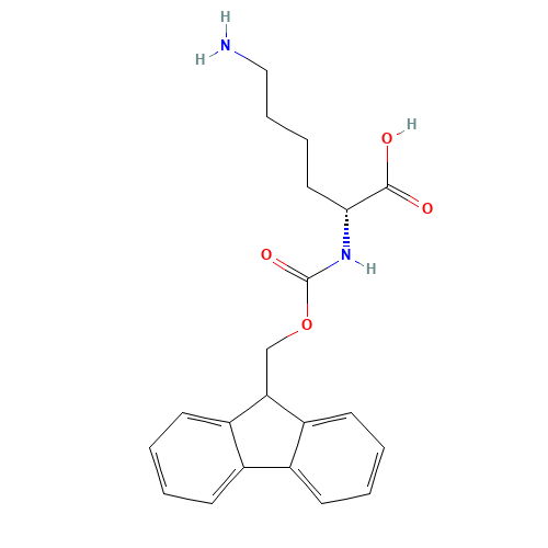 FMOC-D-LYS-OH (CAS: 110990-08-4) - Chemical Structure and Molecular Formula 