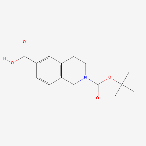 2-(TERT-BUTOXYCARBONYL)-1,2,3,4-TETRAHYDROISOQUINOLINE-6-CARBOXYLIC ACID (CAS: 170097-67-3) - Chemical Structure and Molecular Formula 