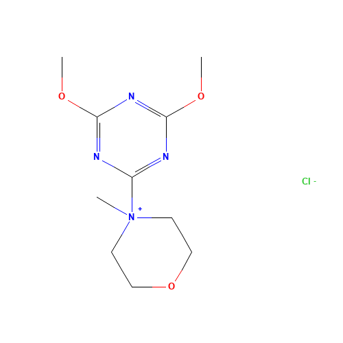 4-(4,6-Dimethoxy-1,3,5-triazin-2-yl)-4-methyl morpholinium chloride (CAS: 3945-69-5) - Chemical Structure and Molecular Formula 