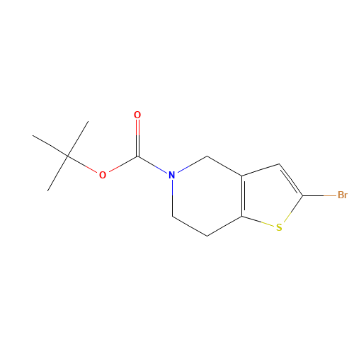 TERT-BUTYL 2-BROMO-6,7-DIHYDROTHIENO[3,2-C]PYRIDINE-5(4H)CARBOXYLATE (CAS: 949922-62-7) - Chemical Structure and Molecular Formula 