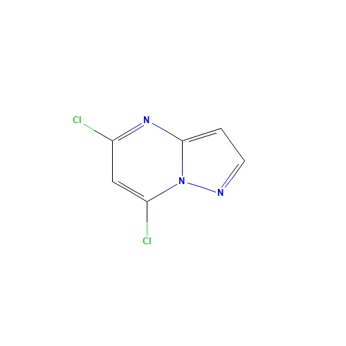 5,7-DICHLOROPYRAZOLO[1,5-A]PYRIMIDINE (CAS: 57489-77-7) - Chemical Structure and Molecular Formula 