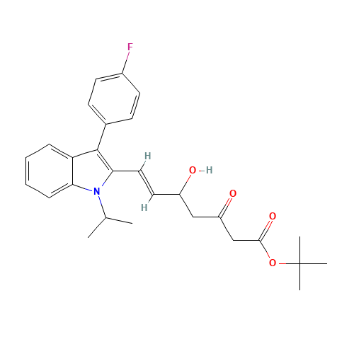 tert-Butyl (E)-7-[3-(4-fluorophenyl)-1-(1-methylethyl)-1H-indol-2-yl]-5-hydroxy-3-oxo-6-heptenoate (CAS: 194934-95-7) - Related Chemical Product