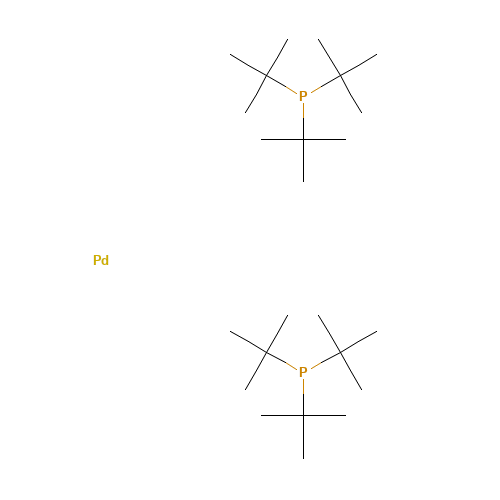 Bis(tri-tert-butylphosphine)palladium(0) (CAS: 53199-31-8) - Chemical Structure and Molecular Formula 