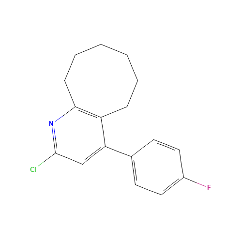 2-Chloro-4-(4-fluorophenyl)-5,6,7,8,9,10... (CAS: 132813-14-0) - Chemical Structure and Molecular Formula 