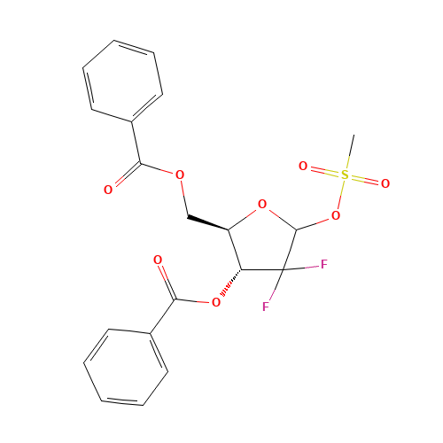 2-Deoxy-2,2-difluoro-D-erythro-pentofura... (CAS: 122111-11-9) - Chemical Structure and Molecular Formula 