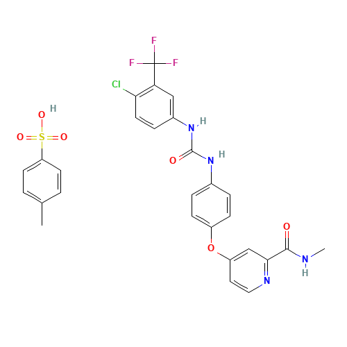 Sorafenib tosylate (CAS: 475207-59-1) - Chemical Structure and Molecular Formula 