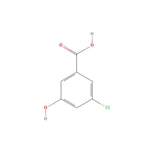 3-CHLORO-5-HYDROXY-BENZOIC ACID (CAS: 53984-36-4) - Chemical Structure and Molecular Formula 