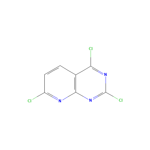 2,4,7-Trichloropyrido[2,3-d]pyrimidine (CAS: 938443-20-0) - Chemical Structure and Molecular Formula 